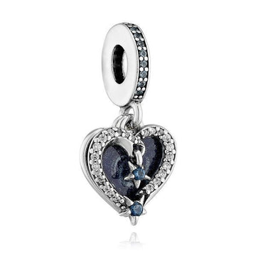 Pandora Charm Moment Celestial Shooting Star Heart Double Dangle Silver Charm 792356C01 63407998