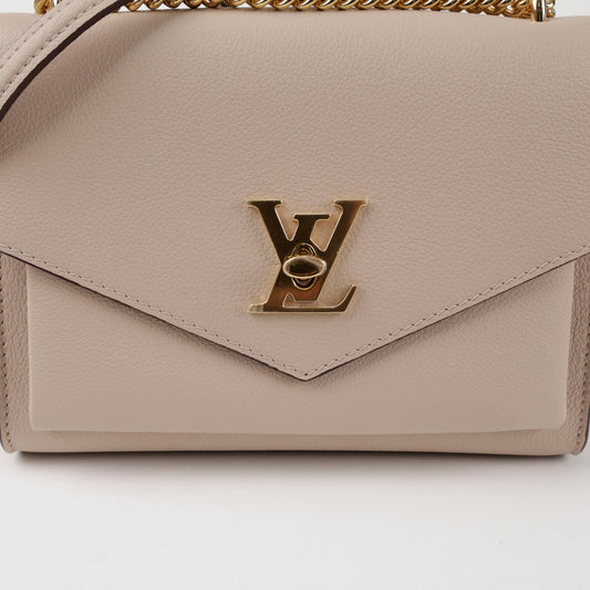 Louis Vuitton Grained Leather Chain Bag Gray 156821610