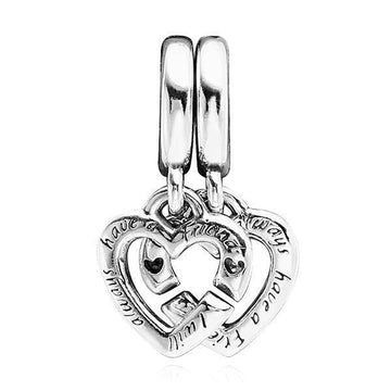 Pandora Linked Sister Heart Split Dangle Charm Bracelet 799538C01 58495052