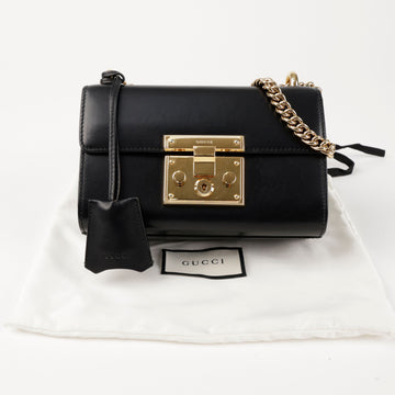Gucci Padlock Small Leather Chain Shoulder Bag Black 156974820