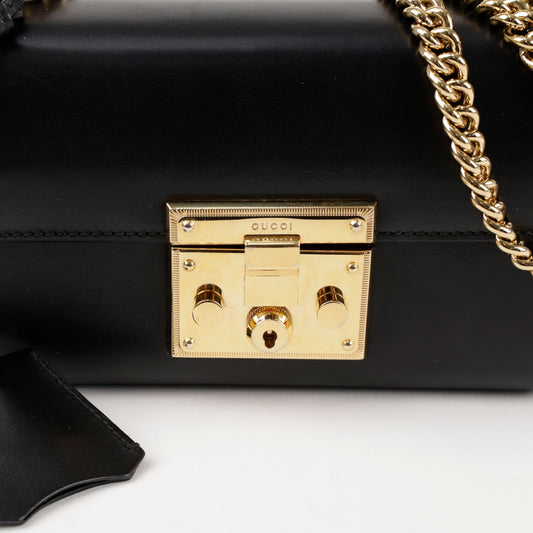 Gucci Padlock Small Leather Chain Shoulder Bag Black 156974820