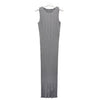 ISSEY MIYAKE プリーズ プリーズ ベーシック ストレート ロング ドレス グレー (12) 26SS 157128595 [P]