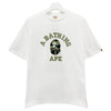 BAPE ABCカモ カレッジ 半袖Tシャツ ホワイト グリーン (001TEM301013M WHXGR) 157128833 [P]