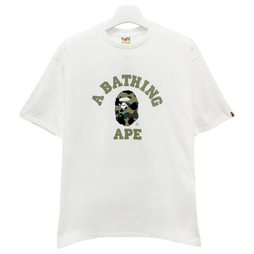 BAPE Camo College Short Sleeve T-Shirt White Green 157128833