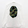 BAPE Big Ape Head Langarmshirt in Weiß-Grün 157128967 [P]