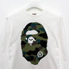BAPE Big Ape Head Langarmshirt in Weiß-Grün 157128967 [P]