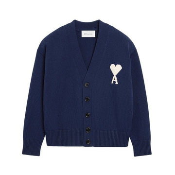 AMI Woll-Kreuzkragen-Cardigan 157145955