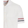 THOM BROWNE トリミングテクスチャーコットン半袖ポロシャツ 157147085 [P]
