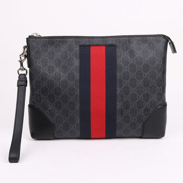 Gucci Black GG Canvas Strap Clutch Bag 523603 157159618