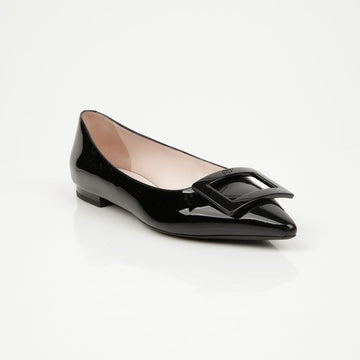 ROGER VIVIER Lackleder Gourmetlack Flachschuhe Schwarz 156513143