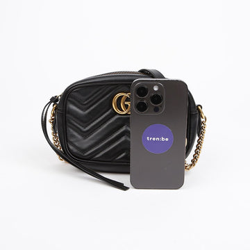 Gucci GG Marmont Matelassé Mini Crossbody Bag Black 156715175