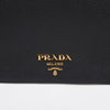 Prada Dino Leather Metal Logo Shoulder Bag Black Gold 157090805 [P]