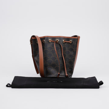 CELINE トリュフォール キャンバス スモール ドローストリングバッグ タン 156516146