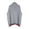 Gucci Web Detail Oversized Wool Gray Cardigan XS 37321-1 157161678 [P]
