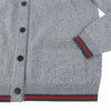 Gucci Web Detail Oversized Wool Gray Cardigan XS 37321-1 157161678 [P]