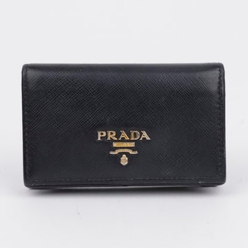 PRADA Saffiano-Leder Kartenetui Schwarz 157090494