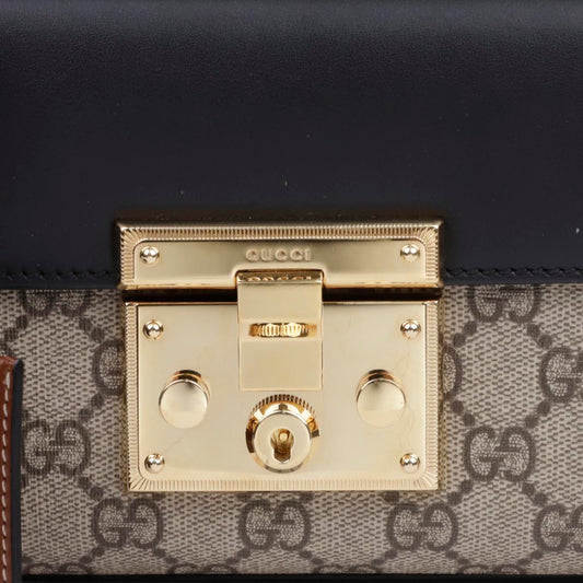 Gucci GG Supreme Padlock Small Leather Chain Shoulder Crossbody Bag 157091240 [P]