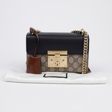 Gucci GG Supreme Padlock Small Leather Chain Shoulder Crossbody Bag 157091240