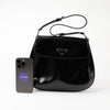 PRADA クレオ ミディアム ブラシド レザー フリップバッグ ブラック 156714379 [P]