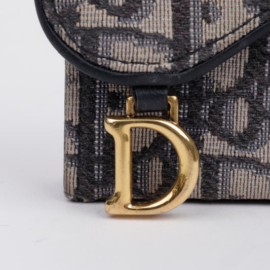 Dior Oblique Jacquard Saddle Accordion 5-Pocket Card Wallet Blue 157091372 [P]