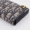 Dior Oblique Jacquard Saddle Accordion 5-Pocket Card Wallet Blue 157091372 [P]