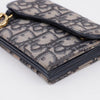 Dior Oblique Jacquard Saddle Accordion 5-Pocket Card Wallet Blue 157091372 [P]