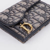 Dior Oblique Jacquard Saddle Accordion 5-Pocket Card Wallet Blue 157091372 [P]