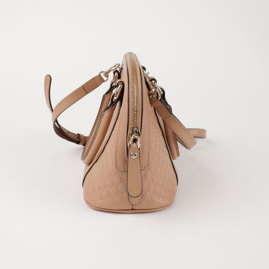 Gucci Microshima Leather Mini Dome Top Handle Shoulder Bag Beige 156729723 [P]
