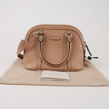 Gucci Microshima Leather Mini Dome Top Handle Shoulder Bag Beige 156729723