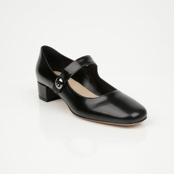 DIOR Glänzende Leder Ballerina Flachschuhe Schwarz 156720068