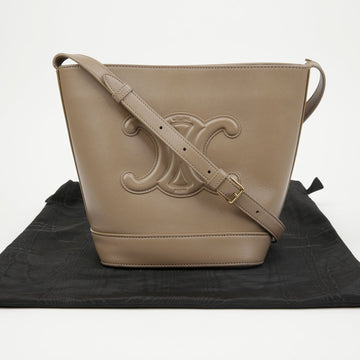CELINE スモール カーフスキン トリオペ バケット ショルダーバッグ ヌード 156725381