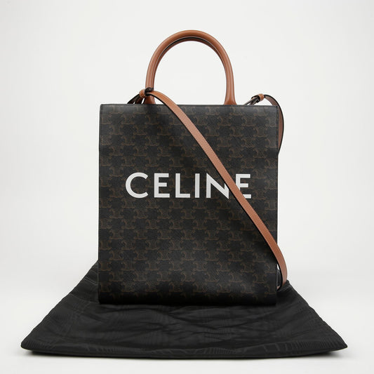 CELINE Klein vertikaler Cabas Tote Bag Tan 157028648