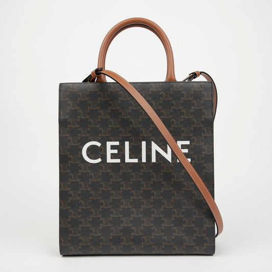 CELINE Klein vertikaler Cabas Tote Bag Tan 157028648