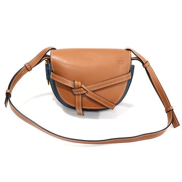 Loewe Brown and Blue Calfskin Gate Small Shoulder Bag 321.54.T20 157169134