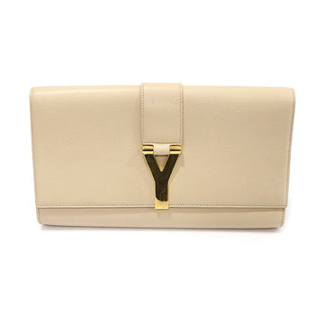Saint Laurent Ivory Leather Cabas Chyc Y-Line Flap Clutch MEP74105YSL 157169144