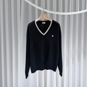 Celine V-Neck Wool Knit Sweater Black (A+ Grade/XL) 157172855
