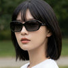 Coach S782A 001 Sunglasses Luxury Rectangular Temple Cubic Horn Frame Unisex Fashion 157191028 [P]