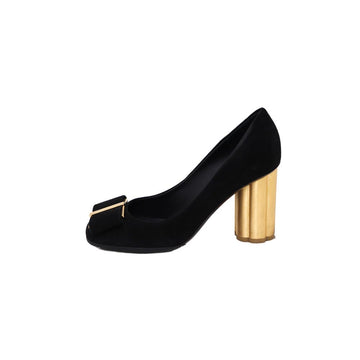 SALVATORE FERRAGAMO Bara Schleife Wildleder Pumps Heel Schuhe 54512717 157191279