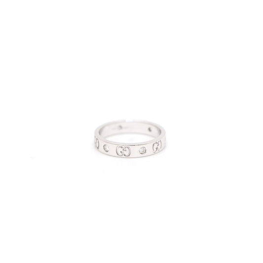 Gucci White Gold 6P Diamond Interlocking G Icon Ring 14 157191797 [P]