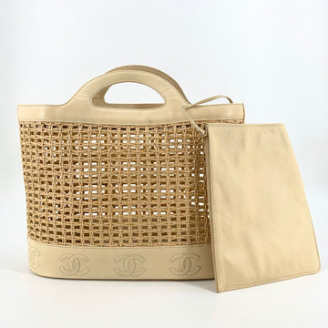 CHANEL Lambskin Triple Logo Basket Tote Bag 157201907