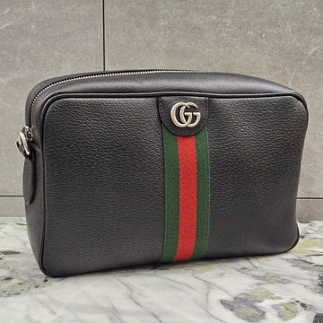 GUCCI Ophidia Medium Leder Crossbody Tasche schwarz 157202862