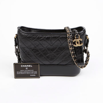 CHANEL Gabrielle Kleine Schwarze Schulter-Crossbody-Tasche 156724576