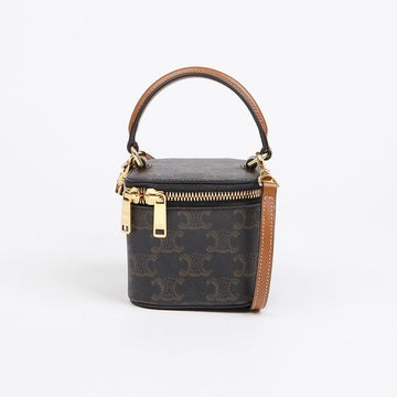 Celine Mini Vanity Triope Canvas Tote Bag Tan 156725628