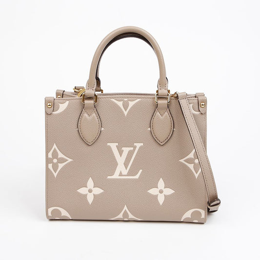 LOUIS VUITTON オンザゴー PM バイカラー モノグラム アンプレンテ トートバッグ クリーム 156731323 [P]
