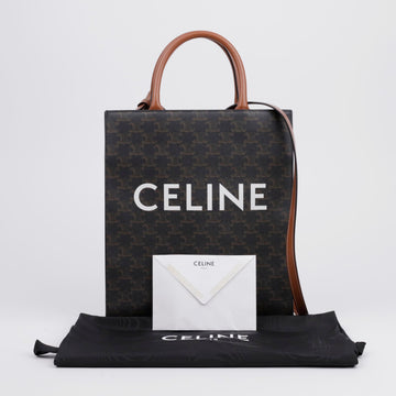 CELINE スモールバーティカルカバストート兼ショルダーバッグタン 156514576