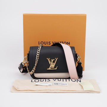 LOUIS VUITTON Tender Grain Leder Schultertasche Schwarz 156716011