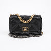 CHANEL 19-CM Klappenmittlere Kette Schwarz Gold 156935620 [P]