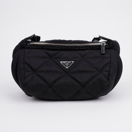 Prada Triangular Logo Quilted Biker Shoulder Crossbody Bag 156909591