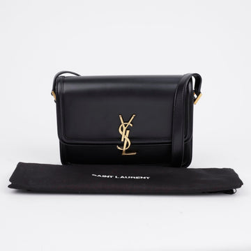 Saint Laurent Box Solferino Medium Satchel Black with Gold Hardware 156932924