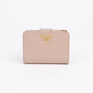 PRADA Kleine Brieftasche aus Kalbsleder Beige 157116209